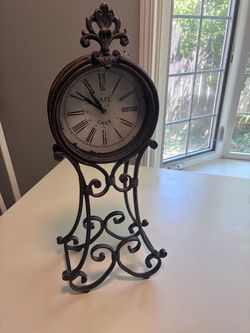 Vintage-Style Wrought Iron Mantel Clock