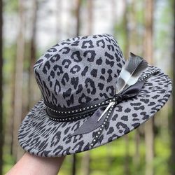 NEW!!!! 🐆 Leopard Felt Fedora – Wild Meets Classy! 🖤