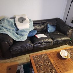 FREE Leather Couch And Oversized Chair