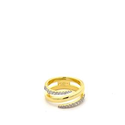 Lafonn Simulate Diamond Silver With Gold Plated Ring