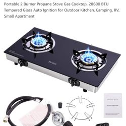 NEW Two Burner Propane Stove Gas Cooktop