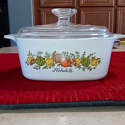 VINTAGE CORNINGWARE L' ECHALOTE SPICE  OF LIFE A-1 /2 -B 1.5LITER (1.59 QTS) CASSEROLE WITH LID EXCELLENT CONDITION 