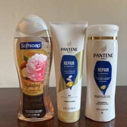 Pantene Shampoo & Conditioner, And Softsoap Body Wash