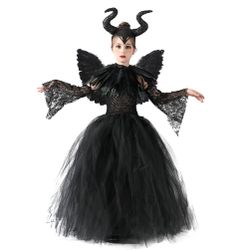 Kids Maleficent Costume Disney 6-7 