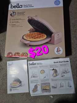$20 pink Flip-n-Store Waffle Maker with EverGood™ Ceramic Nonstick Coating