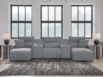 Modmax Salt and Pepper 5-Piece Power Reclining Sectional with Chaise (Online Special Price)
