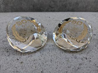 (Set of 2) Haigazian University Crystal "50 Year University Plaque