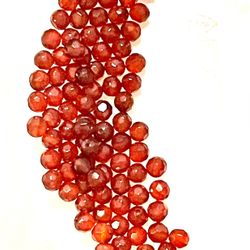 4mm Faceted Carnelian Beads 