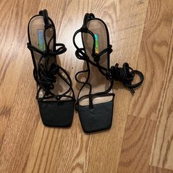 Black Wrap Heels 