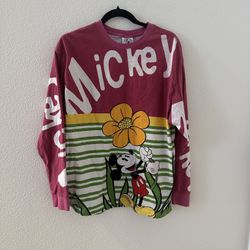 Disney Parks Mickey Mouse Yellow Flower Long Sleeve/Spirit Jersey - Size Large