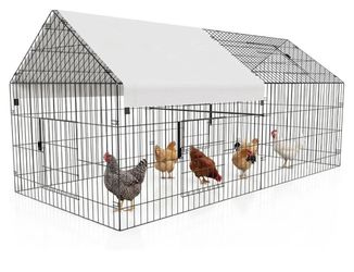 New - Large Metal Chicken Coop Run with Cover
