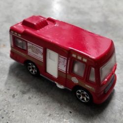 1998, Matchbox, RV, Truck Camper, Red, Opening Door, Vintage, Wildfire Unit