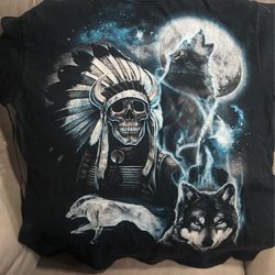 Skeleton Indian Wolves Shirt 