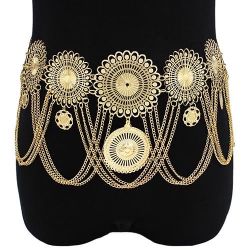 FLOWER MULTI BELLY CHAIN BELT 