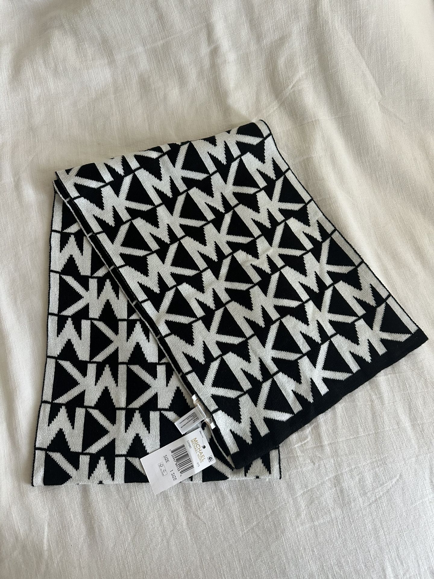 Michael Kors Monogram Black and White Scarf