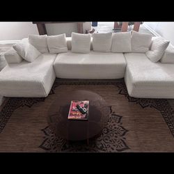 U-Shaped Modular Sectional Sofa Couch 4-Seater Boneless Sofa