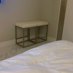 Gold And White Kitchen Stools