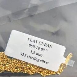 Sterling silver gold plated Mini Cuban link chain