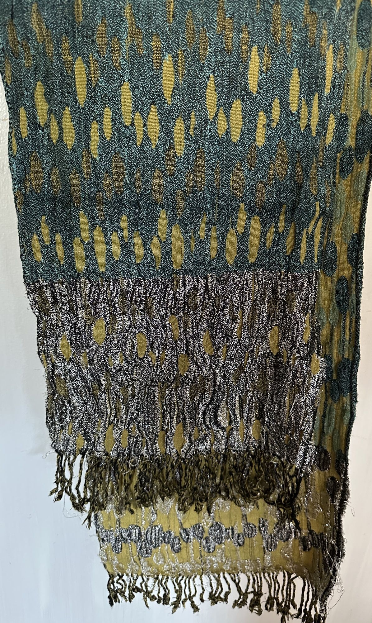 Unique Patterned Scarf with Fringe