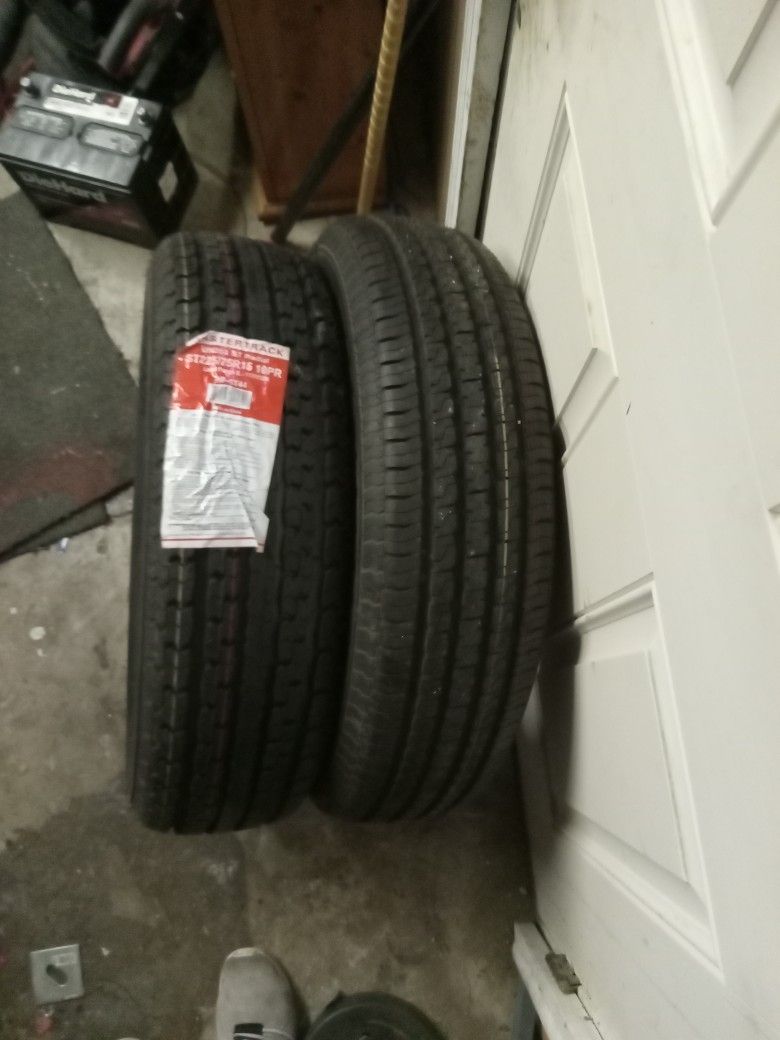 (2) ST225/75/15 10 PLY TRAILER TIRES (BRAND NEW)