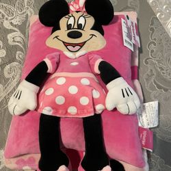 Minnie Mouse Pillow/Blanket Set With Slippers