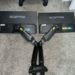Sceptre 20” LED Monitors With Adjustable NB Dual Monitor Mount