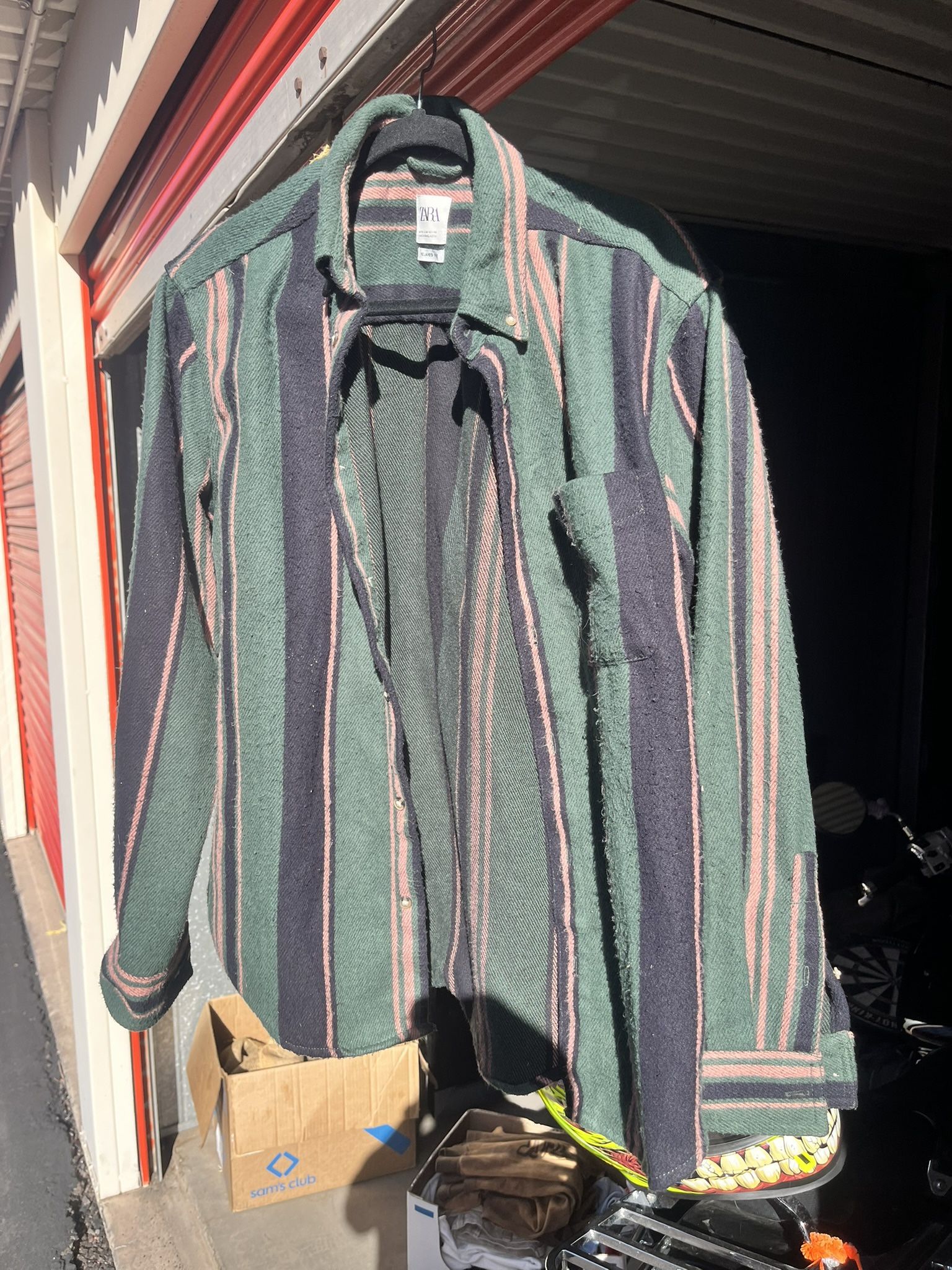 Zara Multicolored Button Down Thick Shirt / Jacket