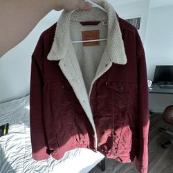 Levi's Mens Type III Sherpa Trucker Jacket Decadent Chocolate Corduroy