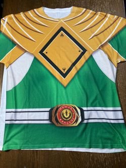 Mighty Morphin Power Rangers Green Ranger All Over Print Costume T Shirt Mens XL