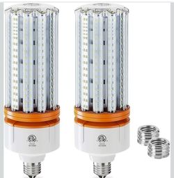 (107)
1000W Equivalent LED Corn Light Bulbs, 15000 Lumen, 2 Pack 100W 5000K Daylight White E26 E39 for Large Area Lighting, Warehouse Wide Application