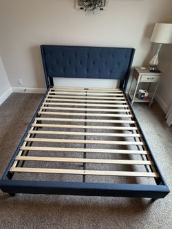 Navy, Queen Size Bed, includes Box Soring & Mattress