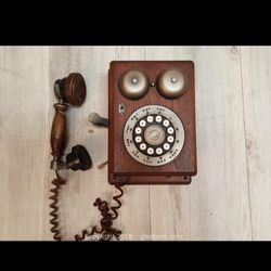 Vintage Wooden Wall Telephone