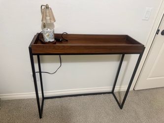 Wood Top Console Table with Metal Frame60