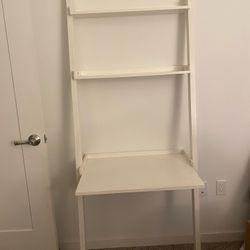 Leaning White Desk