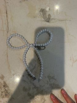 Cute Pearl Bow Bag Charm – Beaded Bow Accessory