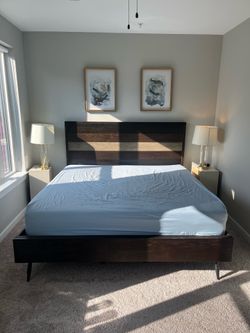 King Bedroom Set - Dark Brown Wood