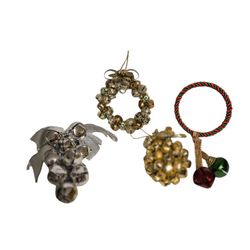 vintage christmas jingle bells lot of 4 for hanging or table decor