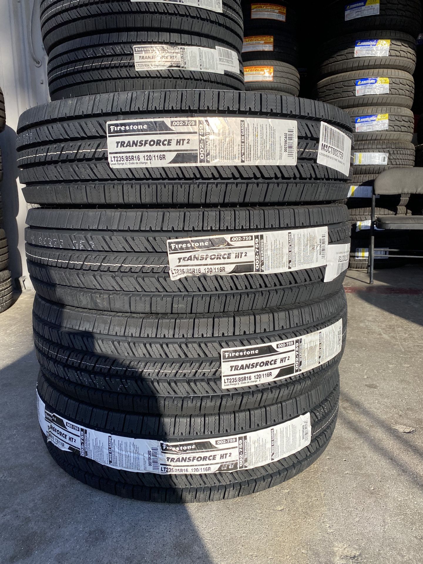 LT235/85r16 E10 Heavy Duty Firestone Tires - Call (951) 397-8557