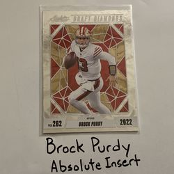 Brock Purdy San Francisco 49ers All-Pro QB Absolute Short Print Insert Card. 