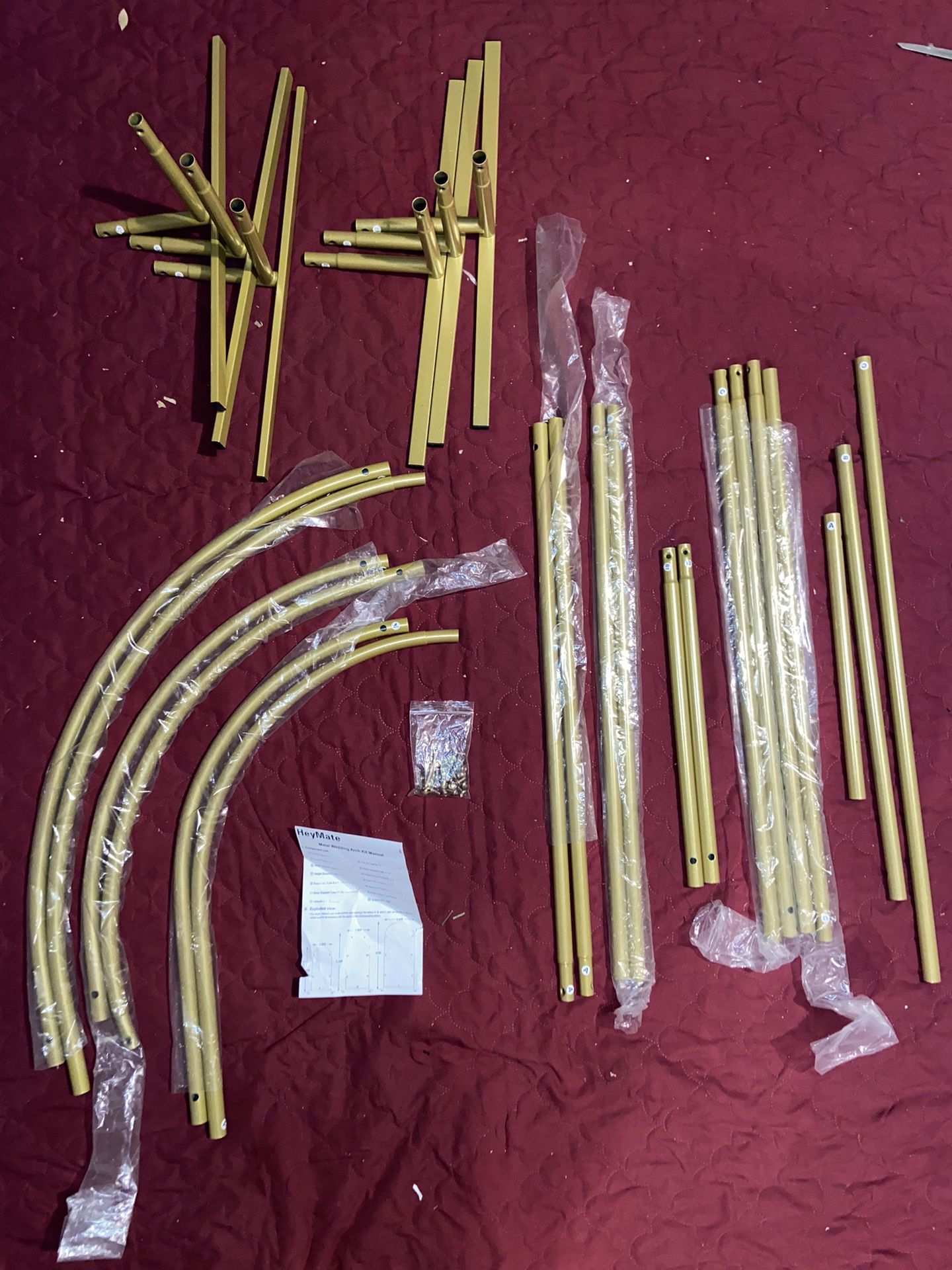 Set Of 3 Gold Metal Arches