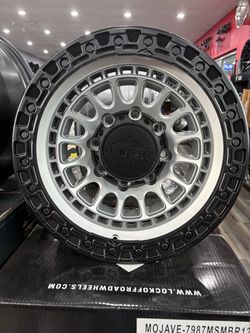 17x9 Mojave matte silver with matte black ring 8x170 -12 offset