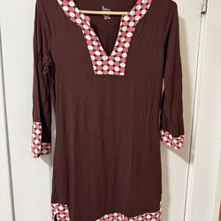 Long Sleeve Size XS Brown Tunic Dress