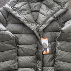 Tahari Womans Olive Green Puffer Jacket Size XXL
