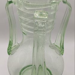 Artisan Made Lily Pad Technique Blown Glass Vase/pitcher