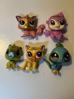 Lps Littlest Pet Shop Lucky Pets Crystal Ball Pets 5 Total LPS CAT monkey Fox
