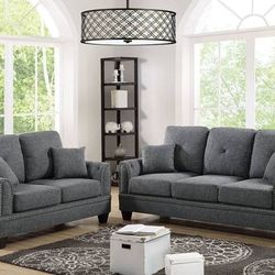 Brand New Fabric Sofa + Loveseat 2PCs Set
