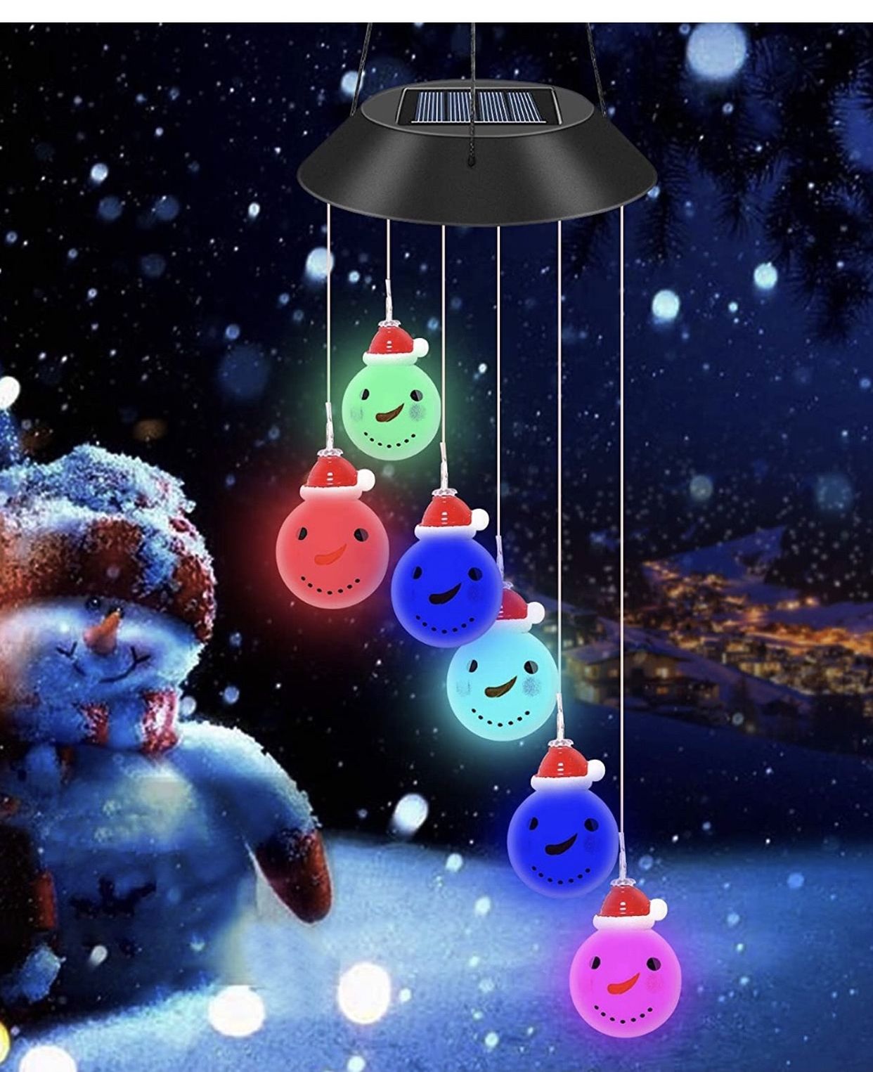 Solar Snowman Wind Chime