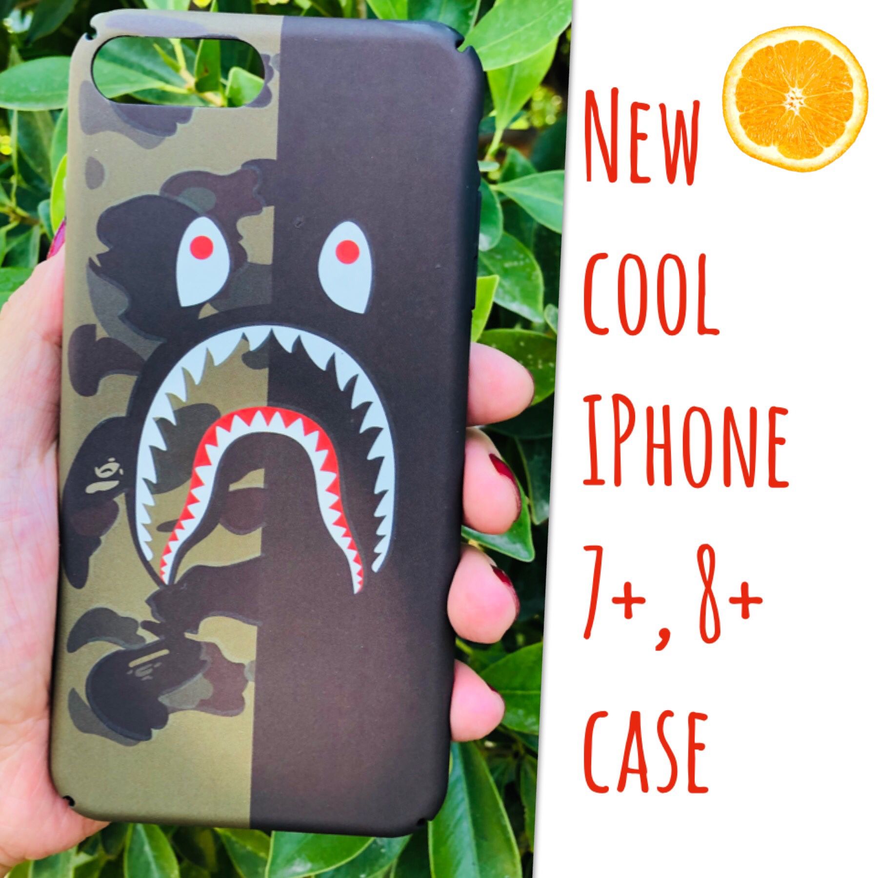 New cool iphone 7+ or iphone 8+ PLUS case slim fit plastic sleeve case bape aape camo hypebeast hype swag men’s guys