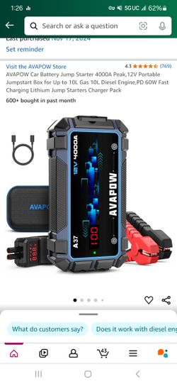 Avapow Jump Starter