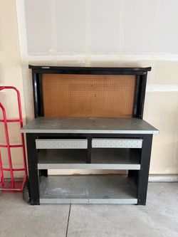 Husky Steel Workbench with Pegboard